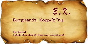 Burghardt Koppány névjegykártya